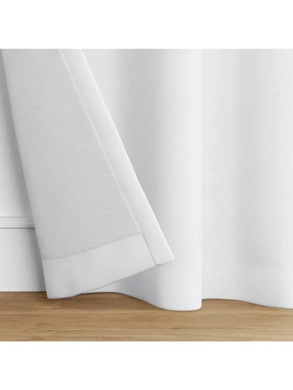 Threshold Aruba True White Single Blackout & Lined Curtain Panel 50